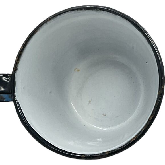 Blue Childs Graniteware Coffee Cup Enamel Cowboy Small Mug Chuckwagon - Picture 7 of 8